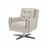 Poltrona Decorativa Madri Base Giratória - Ibiza - Veludo Brilho Bege - 161 - 1