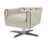 Poltrona Decorativa Madri Base Giratória - Ibiza - Veludo Brilho Bege - 161 - 3