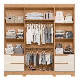 Guarda-roupa Casal 4 Portas 4 Gavetas Doble - 4