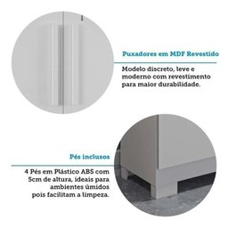 Conjunto de Armário Multiuso 2 Peças 100% Mdf Prisma Espresso Móveis - 7