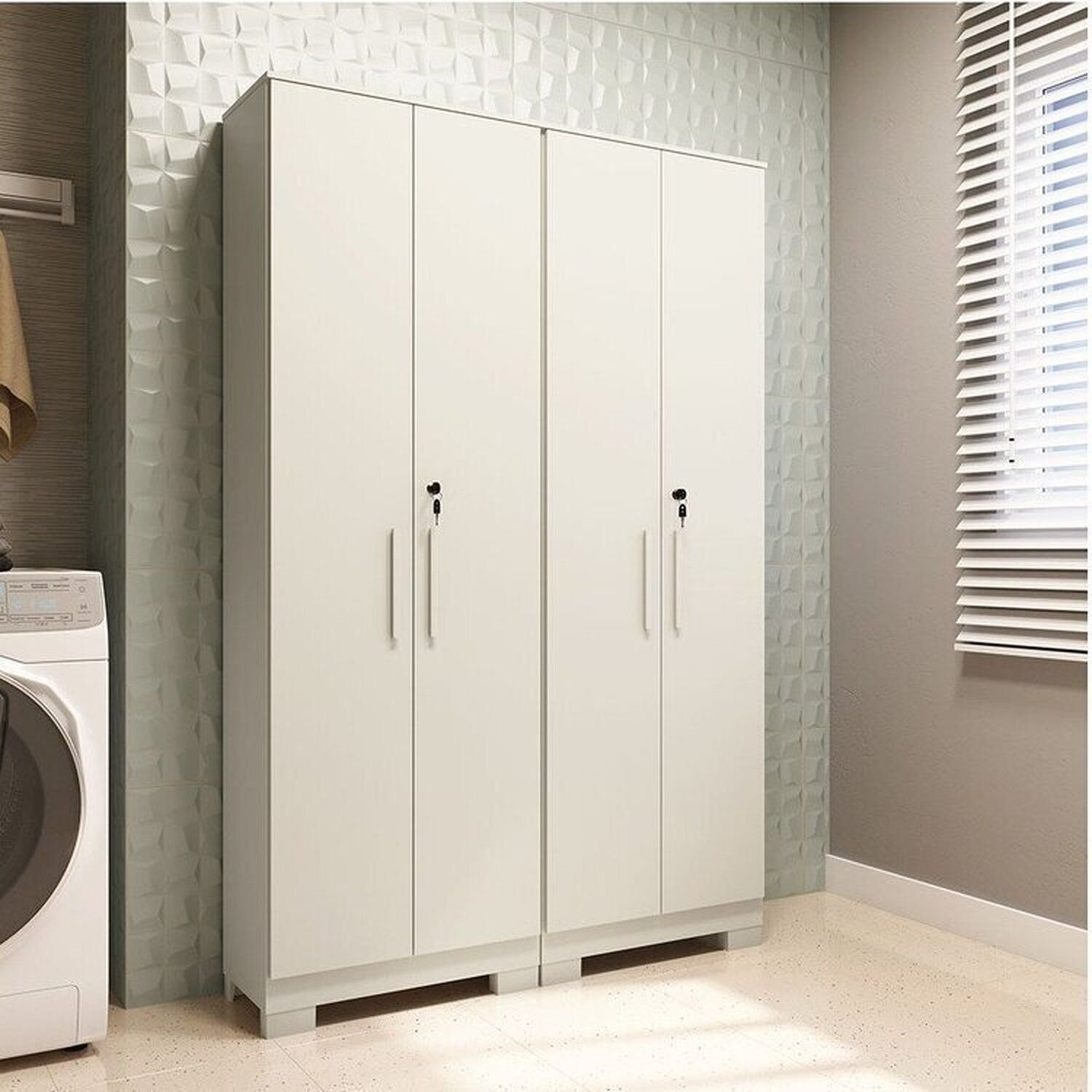 Conjunto de Armário Multiuso 2 Peças 100% MDF Prisma Espresso