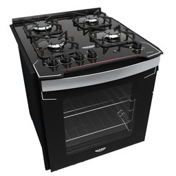 Fogão de Embutir 4 Bocas Preto com Mesa de Vidro Dako Diplomata Grill Bivolt - 1