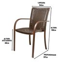 Ver imagem 4 de Kit 4 Cadeiras Fibra Tabaco Mesa E Marrom
