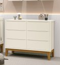 Ver imagem 2 de Cômoda 6 Gavetas Classic New Areia Fosco com Madeira - Reller