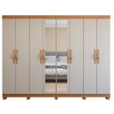 Ver imagem 2 de Guarda-Roupa Casal 8 Portas 6 Gavetas com Espelho e Pés MDF 236cm Serenata Marrom Amêndoa Clean/Off White