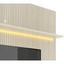 Ver imagem 4 de Rack com Painel Sublime 2.2 Ripado 3d com Led e Rodízio Cinza com Off White - Gelius Móveis