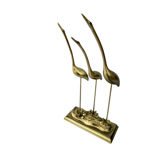 Escultura Decorativa Trio Garças em Resina - Alt. 41cm X Larg. 14cm X Comp. 27cm
