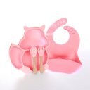 Ver imagem 1 de Kit 4 Peças Introdução Alimentar Infantil Papinha Silicone Rosa