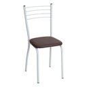 Ver imagem 2 de Conjunto Mesa de Jantar 115cm com 6 Cadeiras Multimóveis Cr50137 Branco Marrom