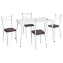 Ver imagem 3 de Conjunto Mesa de Jantar 115cm com 6 Cadeiras Multimóveis Cr50137 Branco Marrom