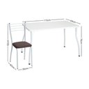Ver imagem 4 de Conjunto Mesa de Jantar 115cm com 6 Cadeiras Multimóveis Cr50137 Branco Marrom