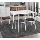 Ver imagem 1 de Conjunto Mesa de Jantar 115cm com 6 Cadeiras Multimóveis Cr50137 Branco Marrom