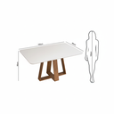 Ver imagem 4 de Conjunto Sala de Jantar Mesa Kiara 160cm Tampo de Vidro/MDF com 6 Cadeiras Ayla Marrom/Freijo/Off White/Creme