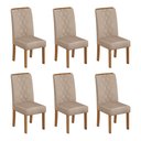 Ver imagem 7 de Conjunto Sala de Jantar Mesa Kiara 160cm Tampo de Vidro/MDF com 6 Cadeiras Ayla