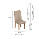 Ver imagem 5 de Conjunto Sala de Jantar Mesa Kiara 160cm Tampo de Vidro/MDF com 6 Cadeiras Ayla Marrom/Freijo/Off White/Creme