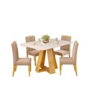 Ver imagem 3 de Conjunto Sala de Jantar Mesa 120cm Tampo MDF Pintura Quartzo Kiara com 4 Cadeiras Yasmin