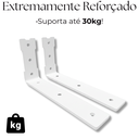 Ver imagem 4 de Par Mão Francesa em L Aço Alta Resistência 25cm para Prateleira Fixação de Parede Branco