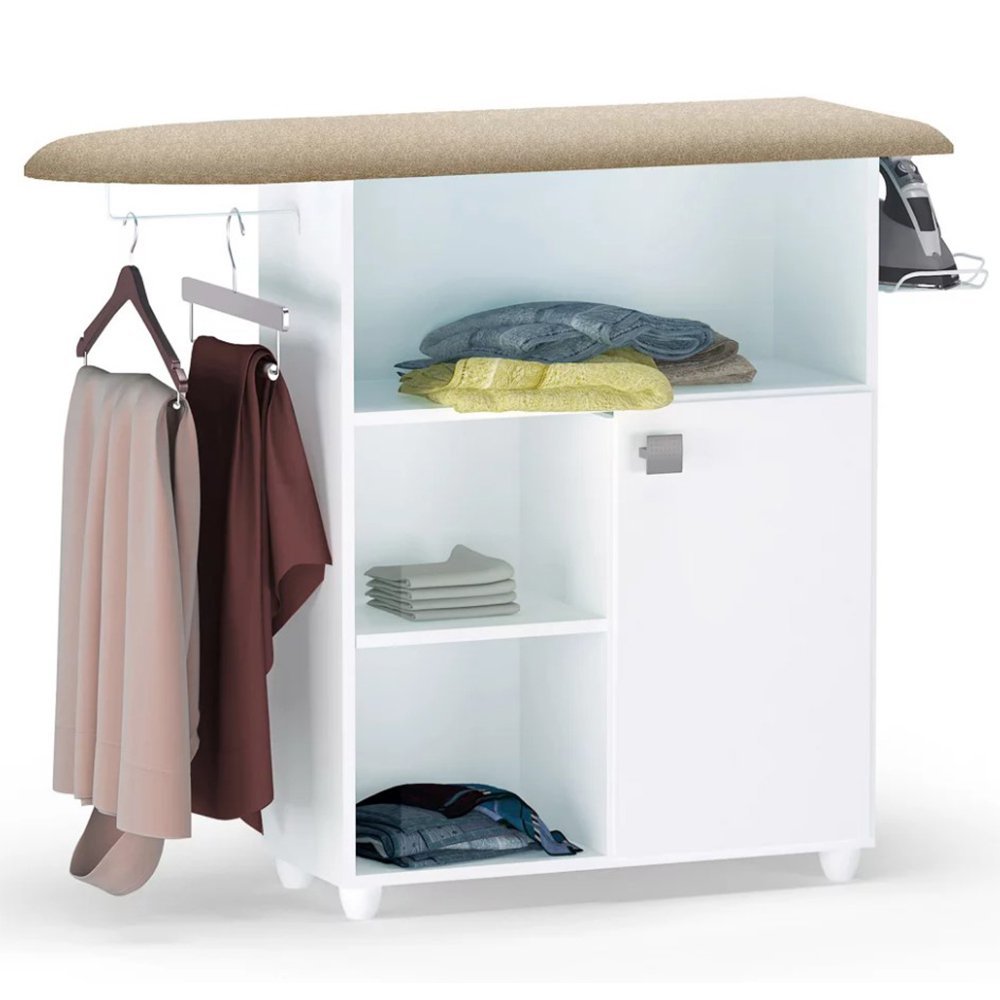 Multiuso Balcão Bernard Tábua de Passar Roupa 1 Porta Branco - 1