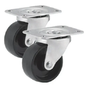 Ver imagem 2 de Kit 2 Rodizio Giratorio 3 Polegadas com Placa sem Freio Preto Lotus