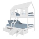 Ver imagem 2 de Beliche Casal/ Solteiro Casinha Encantada com 02 Gavetas Kit Escada/ Escorregador Madeira Maciça