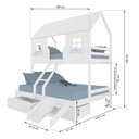 Ver imagem 3 de Beliche Casal/ Solteiro Casinha Encantada com 02 Gavetas Kit Escada/ Escorregador Madeira Maciça