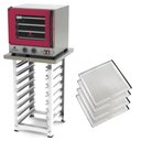 Ver imagem 1 de Kit Forno Elétrico Progás Turbo Fast Oven 127v com Mesa Prp-004 G2 e 4 Bandejas Imeca