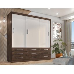 Guarda Roupa Casal Capri 3 Portas Correr 9 Gavetas - 2