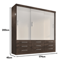 Ver imagem 4 de Guarda-Roupa Casal 3 Portas Correr 9 Gavetas Capri