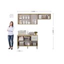 Ver imagem 3 de Lavanderia Modulada com 2 Armários Aereos e 1 Balcão com Tampo Glória Bege/Castanho/Off White