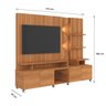 Estante Home Cross para Tv até 55 Polegadas 4 Portas Prateleiras Luz Led e Rodízio Jequitibá - Lukal - 5