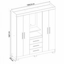 Ver imagem 4 de Guarda-roupa Casal 4 Portas 3 Gavetas com Espelho Essen Freijó Trend/off White Tx - Pnr Móveis