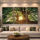 Ver imagem 1 de Quadro Decorativo Árvore Grande Galhos Paisagem para Sala Quarto - Moldura Premium