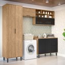 Ver imagem 1 de Lavanderia Modulada com 2 Aéreos, 1 Balcão e 1 Armário Multiuso Toscana 100% Mdf