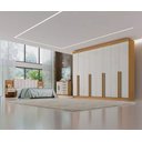 Ver imagem 2 de Guarda Roupa Casal 8 Pts Daymond Cinamomo Off White Ddoro