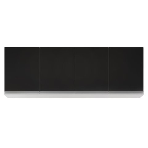Armário Aéreo 160cm 4 Portas Nevada Branco/preto - Lumil Móveis