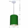 Lustre Pendente Cilíndrico Vivare Md-4200 Cúpula em Tecido 14x15cm Bivolt Verde Folha 110v 220v - 3