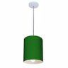 Lustre Pendente Cilíndrico Vivare Md-4200 Cúpula em Tecido 14x15cm Bivolt Verde Folha 110v 220v - 1