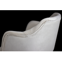 Ver imagem 3 de Cadeira Poltrona Ágata Giratória em Veludo Marfim com Rodinhas e Regulagem de Altura