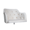 Ver imagem 1 de Cadeira Poltrona Ágata Giratória em Veludo Marfim com Rodinhas e Regulagem de Altura