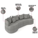 Ver imagem 3 de Sofá 3 Lugares Orgânico Living 210cm Mersa Bouclê K01 - D’Rossi