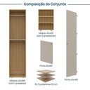 Ver imagem 4 de Guarda-Roupa 2 Módulos 2 Portas e 3 Prateleiras Frame CabeCasa MadeiraOriginals