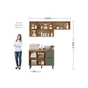 Ver imagem 3 de Lavanderia Modulada com 2 Aéreos e 1 Balcão com Tampo 100% MDF Marrom/Freijó/Jade