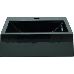 Pia Cuba Sobrepor para Banheiro de Mármore Sintético Preto Roma 41 X 36,5 Quanta Compositos Cuba sob - 3