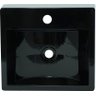 Pia Cuba Sobrepor para Banheiro de Mármore Sintético Preto Roma 41 X 36,5 Quanta Compositos Cuba sob - 1