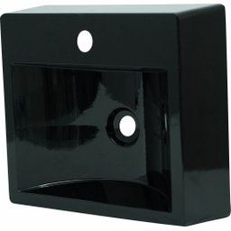 Pia Cuba Sobrepor para Banheiro de Mármore Sintético Preto Roma 41 X 36,5 Quanta Compositos Cuba sob - 2