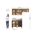 Ver imagem 3 de Lavanderia Modulada com 2 Aéreos e 1 Balcão com Tampo 100% MDF Marrom/Freijó/Nero