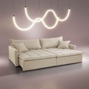 Ver imagem 1 de Sofá Cama Flora 02 Módulos de 100cm Br 15cm Meu Sofá Online A294 Linho Creme