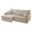 Ver imagem 3 de Sofá Cama Flora 02 Módulos de 100cm Br 15cm Meu Sofá Online A294 Linho Creme