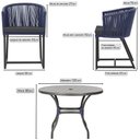 Ver imagem 2 de Mesa com 6 Cadeiras de Jantar Roma 120cm e Noronha em Alumínio Preto Corda Náutica Estofado 11 Trama