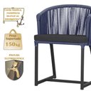 Ver imagem 4 de Mesa com 6 Cadeiras de Jantar Roma 120cm e Noronha em Alumínio Preto Corda Náutica Estofado 11 Trama
